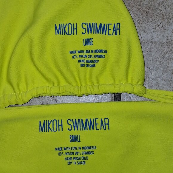 MIKOH Bright Yellow Bikini Top(Size Large) and Bottom9Size Small) - Picture 2 of 6